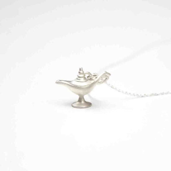 Oil lamp necklace with chain