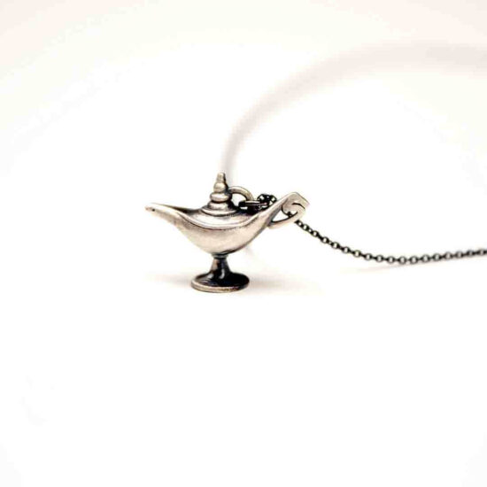 Oil lamp necklace with chain